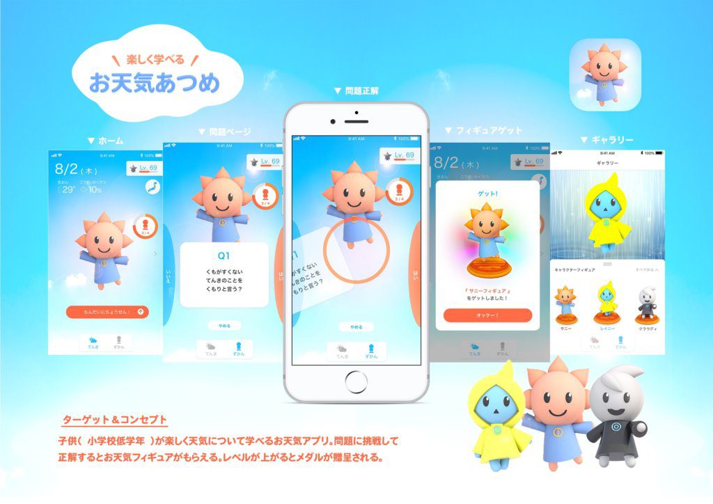 サイバーエージェント 弟子入りCREATIVE DOJO　最優秀賞受賞制作物「お天気あつめ」