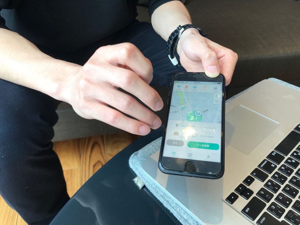 成塚さんが制作した子育て情報マップアプリ